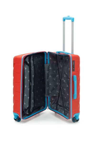 Copella Polipropilen & Kırılmaz 2'li Valiz Seti Orta&Kabin - Kırmızı - Resim 3