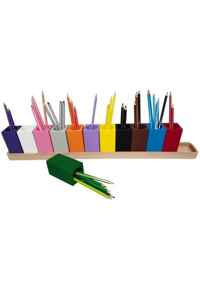 WOODTOY'S ORGANİK OYUNCAK DÜNYASI MONTESSORİ AHŞAP KALEMLİK - 2