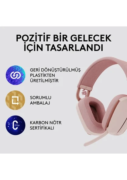 Logitech Zone Vibe 100 Bluetooth Çağrı Merkezi Kulaklığı Pembe - 5