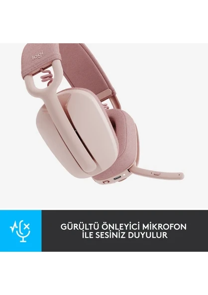 Logitech Zone Vibe 100 Bluetooth Çağrı Merkezi Kulaklığı Pembe - 3