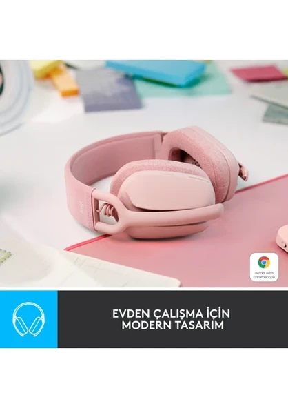 Logitech Zone Vibe 100 Bluetooth Çağrı Merkezi Kulaklığı Pembe - 2
