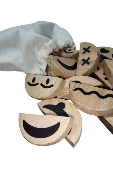 WOODTOY'S ORGANİK OYUNCAK DÜNYASI EMOJİ EŞLEŞTRİME OYUNU