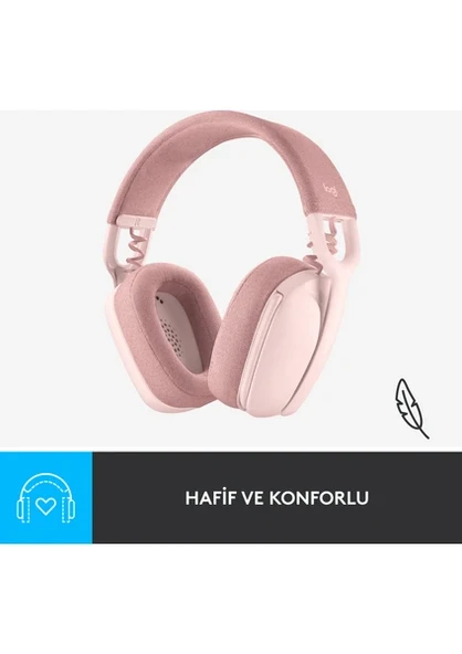 Logitech Zone Vibe 100 Bluetooth Çağrı Merkezi Kulaklığı Pembe - 8