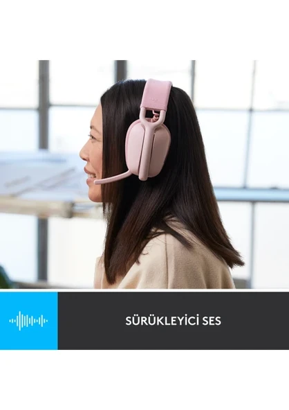 Logitech Zone Vibe 100 Bluetooth Çağrı Merkezi Kulaklığı Pembe - 4