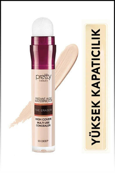 Pretty Beauty Instant Age Waterproof The Eraser Kapatıcı Sünger Concealer 03