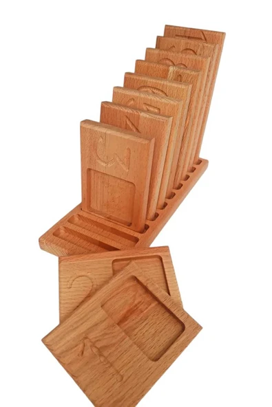 WOODTOY'S ORGANİK OYUNCAK DÜNYASI MONTESSORİ AHŞAP RAKAM TABLASI