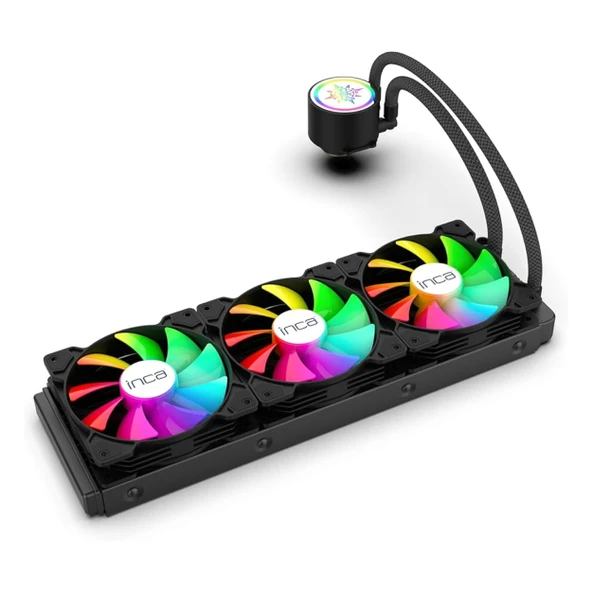 Inca ISS-03XN ARGB 360mm AM5/1700P Siyah İşlemci Sıvı Soğutucu - Resim 3