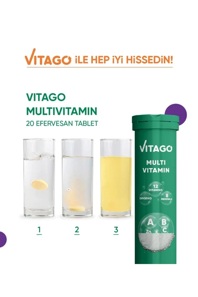 VİTAGO-Vitamin Promultivit 20li Efervesan Tablet - Resim 5