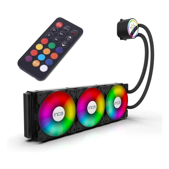 Inca ISS-03XN ARGB 360mm AM5/1700P Siyah İşlemci Sıvı Soğutucu ürün görseli 1