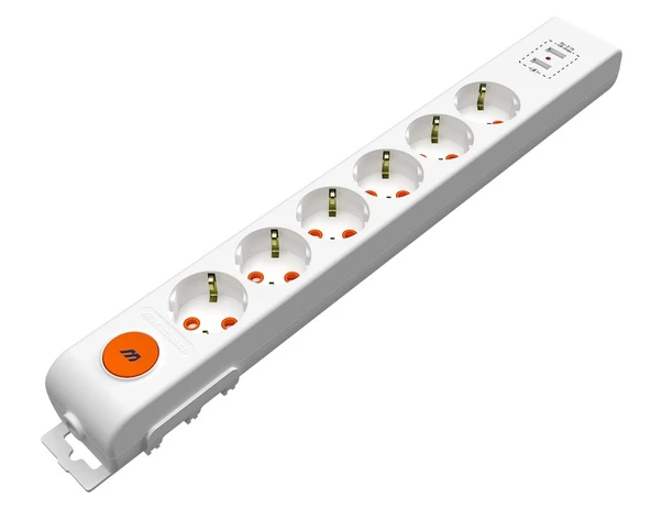 Mutlusan Rı-Tech 6lı Anahtarlı 2Usb Klemensli Topraklı  Grup Priz  (001 175 650001 00 00) - 1