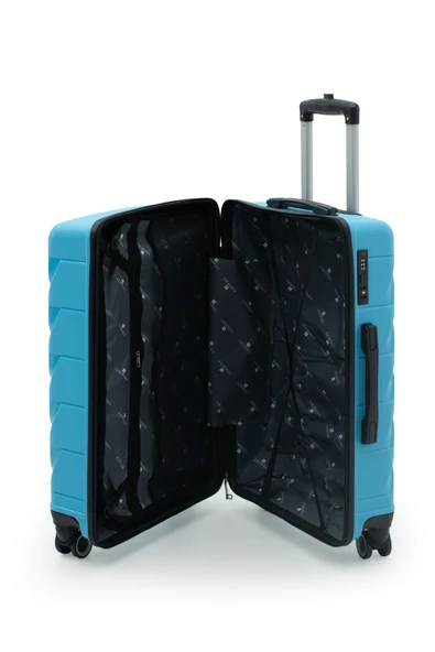 Copella Polipropilen & Kırılmaz 2'li Valiz Seti Büyük & Orta - Mavi - Resim 3