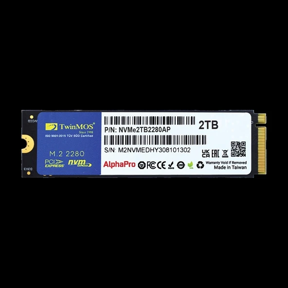 Twinmos Nvme2tb2280ap, Alphapro, 2tb, 3600-3250mb/s, Gen3, Nvme Pcıe M.2 2280, Ssd, Tlc, 3dnand - 2