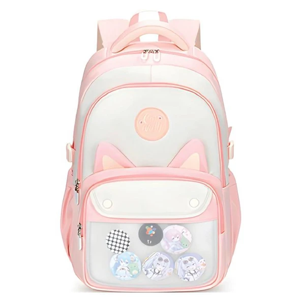 Muggle 3 Bölmeli Uniqe Cats Kolej Okul Sırt Çantası Pembe (MU-1841) ürün görseli