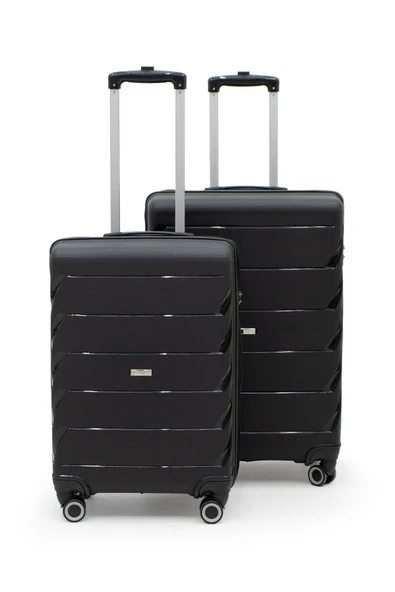 Copella Polipropilen & Kırılmaz 2'li Valiz Seti Büyük & Orta Siyah