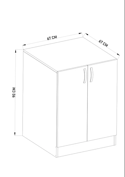 DF03107 Kapaklı Çamaşır Makinesi Dolabı Çamaşır Alt Modül - Resim 4