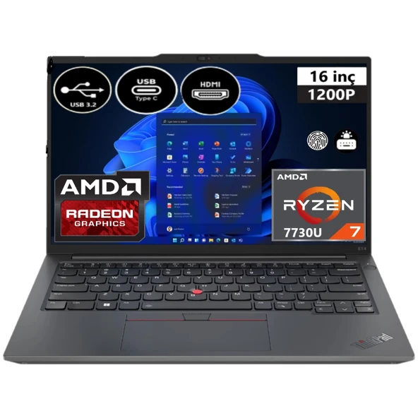 Lenovo Thinkpad E16 Gen 1 21JT0017TX-EP1 Ryzen 7 7730U 24 GB Ram 512 GB SSD 16" Wuxga Windows 11 Pro + Elektropasaj Çanta - 2