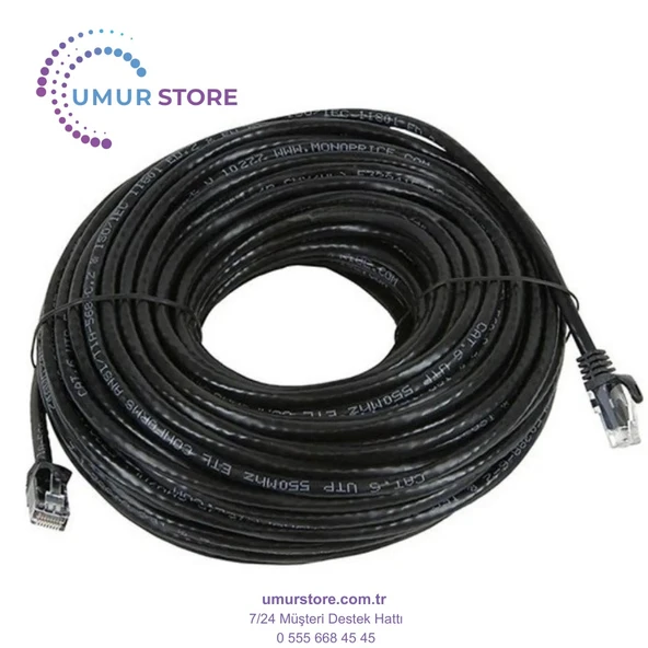 15M (50FT) Cat6 Lan Patch Ethernet Kablo 24AWG 550 Mhz Örgülü ürün görseli 1