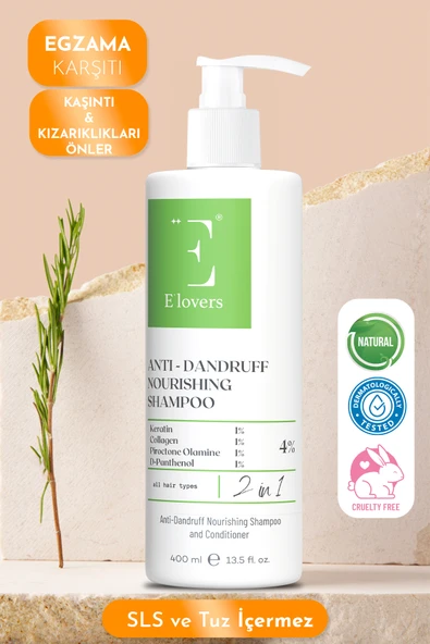 E'lovers Kepek Karşıtı Besleyici Şampuan, 400 ml, Tüm Saçlar - Resim 4