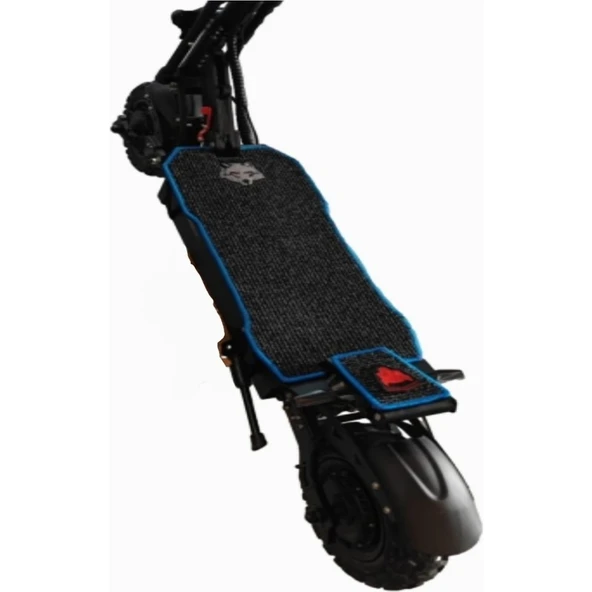 Onvo Elektrikli Scooter Aksesuar Koruyucu Paspas Onvo Rx7 Rx-7 rx-07 rx-007 Uyumlu Gri Kurt Nakış Arma ve Kırmızı Kurt Nakış Armalı Ayak Dayama Seti Ile Birlikte - 3
