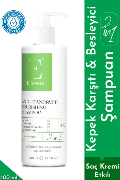 E'lovers Kepek Karşıtı Besleyici Şampuan, 400 ml, Tüm Saçlar ürün görseli