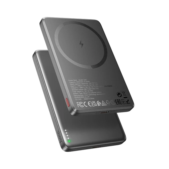 Hoco Q26 5.000 mAh 20W PD MagSafe Mini Powerbank - Gri
