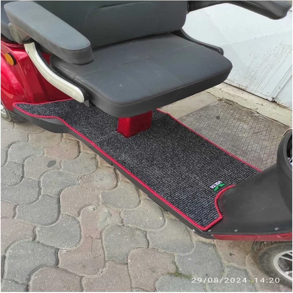 Volta Elektrikli Motosiklet Aksesuar Koruyucu Paspas Volta Vm4+ Vm4+ Vm 4 + Uyumlu Kırmızı Kenar Overloklu - Resim 5