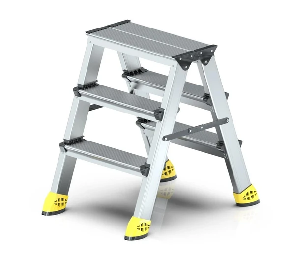 4+4 Basamaklı Çift Çıkışlı Alüminyum Merdiven | Ev, Bahçe, İş Yeri İçin