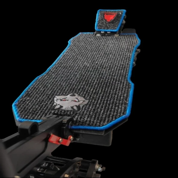 Onvo Elektrikli Scooter Aksesuar Koruyucu Paspas Onvo Rx7 Rx-7 rx-07 rx-007 Uyumlu Gri Kurt Nakış Arma ve Kırmızı Kurt Nakış Armalı Ayak Dayama Seti Ile Birlikte - 5