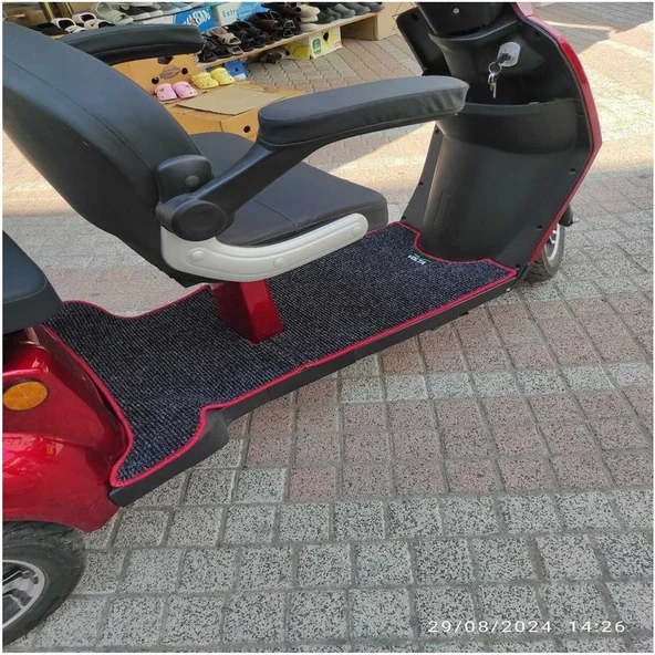 Volta Elektrikli Motosiklet Aksesuar Koruyucu Paspas Volta Vm4+ Vm4+ Vm 4 + Uyumlu Kırmızı Kenar Overloklu ürün görseli 1