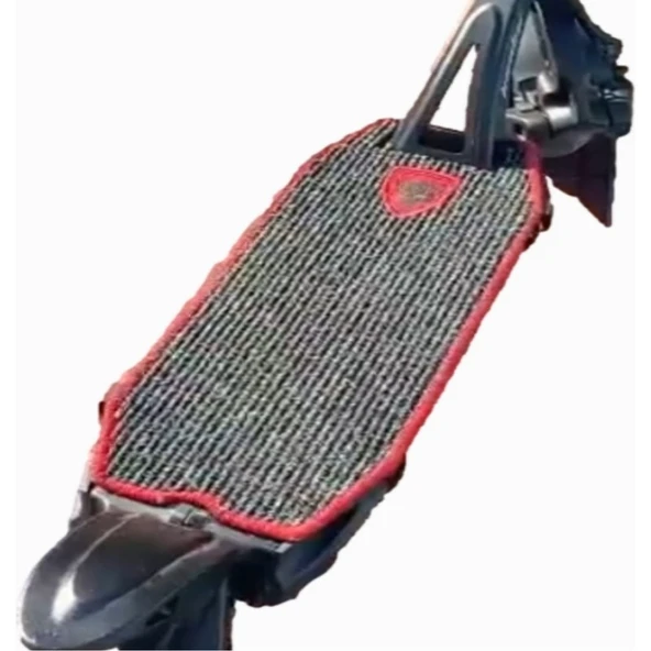Kaabo Elektrikli Scooter Aksesuar Koruyucu Paspas Kaabo Mantis 8 Uyumlu Kırmızı Kurt Nakış Armalı Kırmızı Kenar Overloklu - 1