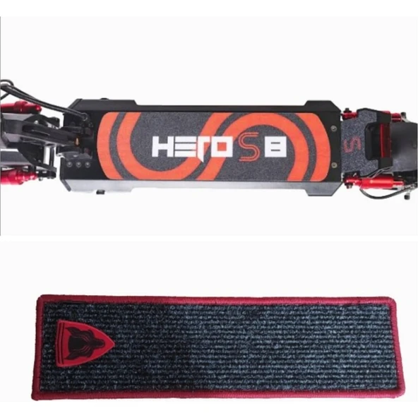 Hero Elektrikli Scooter Aksesuar Koruyucu Paspas Hero S8 Uyumlu Kırmızı Kenar Overloklu Nakış Armalı ürün görseli 1