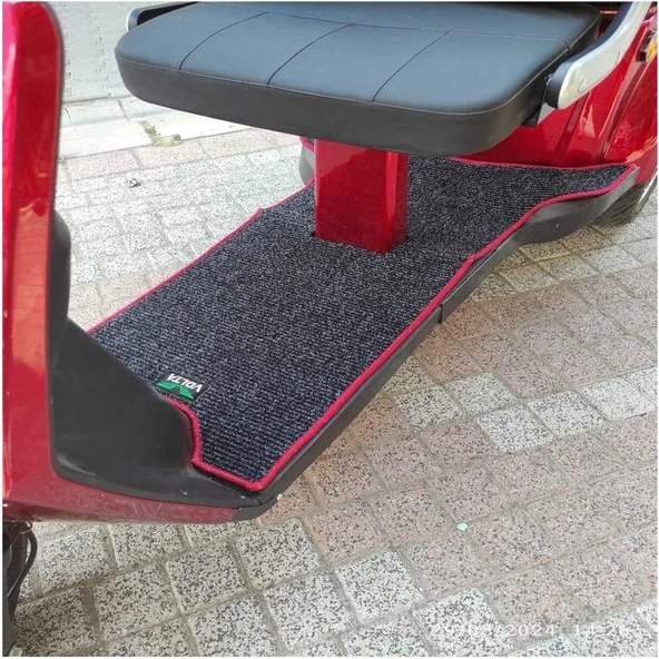 Volta Elektrikli Motosiklet Aksesuar Koruyucu Paspas Volta Vm4+ Vm4+ Vm 4 + Uyumlu Kırmızı Kenar Overloklu - Resim 2