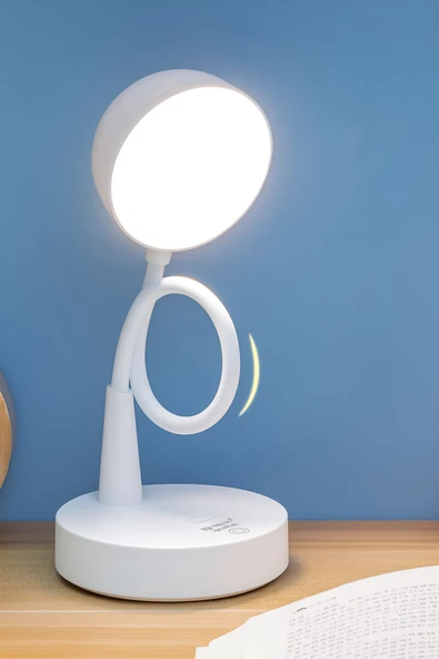 Şarjlı Dokunmatik LED Ders Çalışma Masa Lambası Beyaz Sarı Sıcak Işık Ayarlanabilir Işık Şiddeti - 6