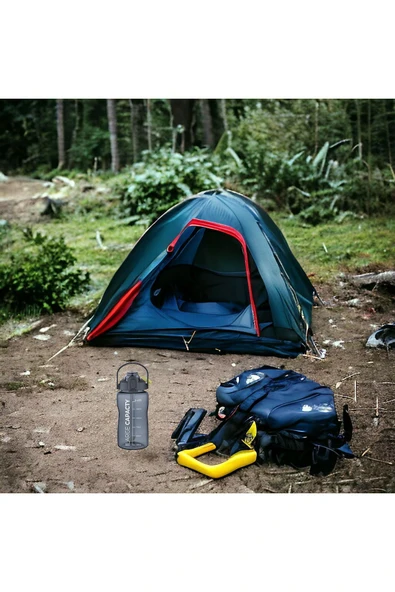Sağlıklı Polikarbon 1.5 Litre Büyük Kapasiteli Su Matarası Pipetli Suluk Gri - Resim 5