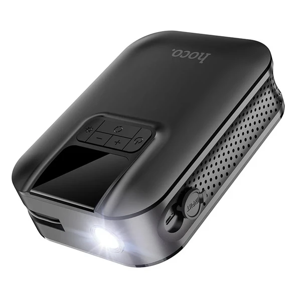 Hoco S53 Breeze Led Işıklı Taşınabilir Akıllı Hava Kompresörü - Siyah - 3