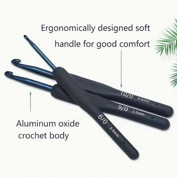 Mavi Yumuşak Tutumlu Alüminyum Tığ - El Örgü şiş - 2