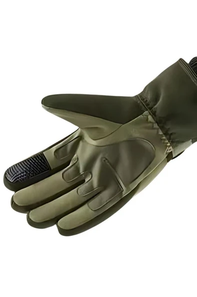 Single Sword Rüzgar Soğuk Geçirmez Suya Dayanıklı Dokunmatik Eldiven- Taktik ve Motosiklet Eldiveni Bej - 7