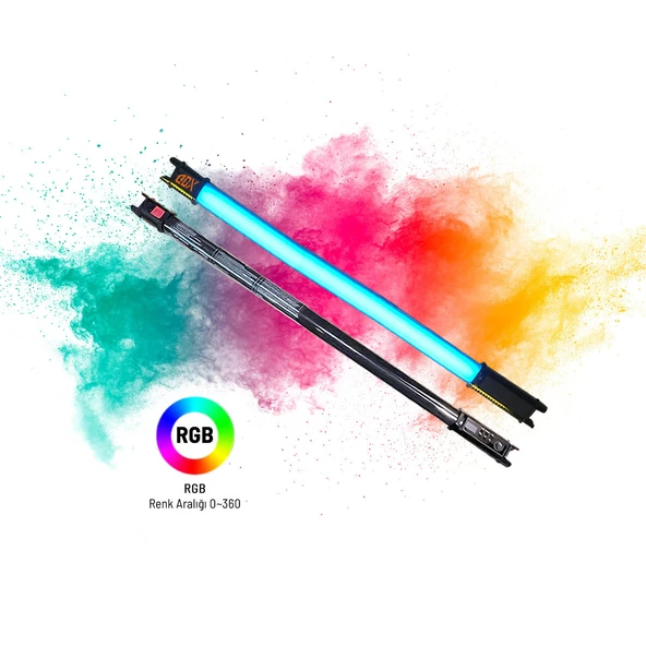 Gdx TB-60 RGB 30W Youtube Canlı Yayın Arka Plan Renkli Dolgu Işığı Led Tüp Işık (Uzunluk: 60 cm) ürün görseli 1