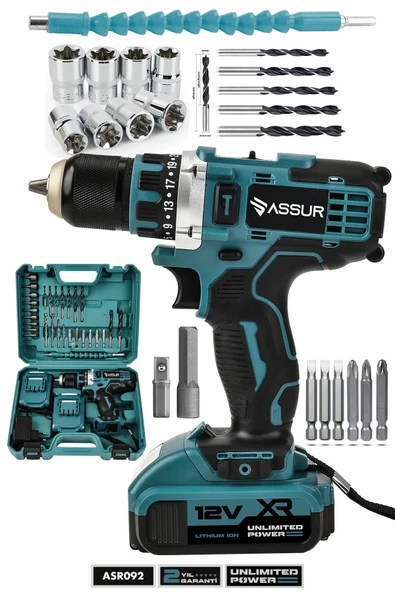 Hırdavatistan 12v Çift Akülü Vidalama Çelik Mandren Bakır Sargılı Şarjlı Matkap ürün görseli 1