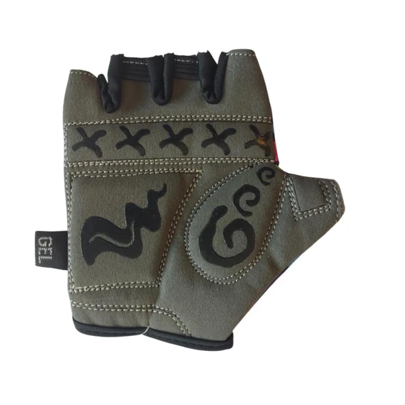 Raptor Çocuk Eldiveni Kısa Parmak Çocuk Bisiklet Eldiveni Silikon Jelli Take it Easy Desenli M Beden - Resim 5