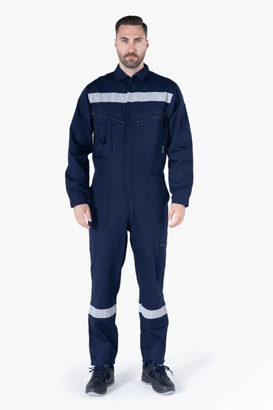 Reflektörlü Cepli Pamuklu Tulum