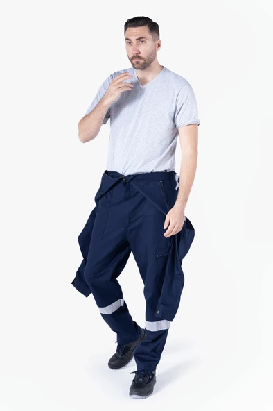 Reflektörlü Cepli Pamuklu Tulum - 2