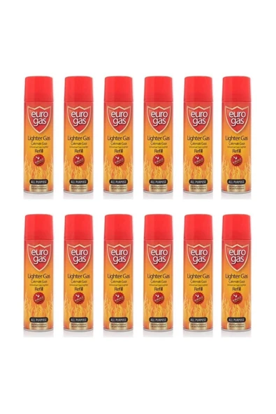 Euro Gas Eurogas Çakmak Gazı 250 Ml 12'li Set - Resim 2