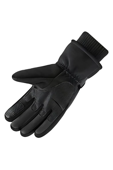 Single Sword Rüzgar Soğuk Geçirmez Suya Dayanıklı Dokunmatik Eldiven- Taktik ve Motosiklet Eldiveni Bej - 11