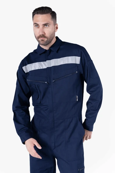 Reflektörlü Cepli Pamuklu Tulum - 4