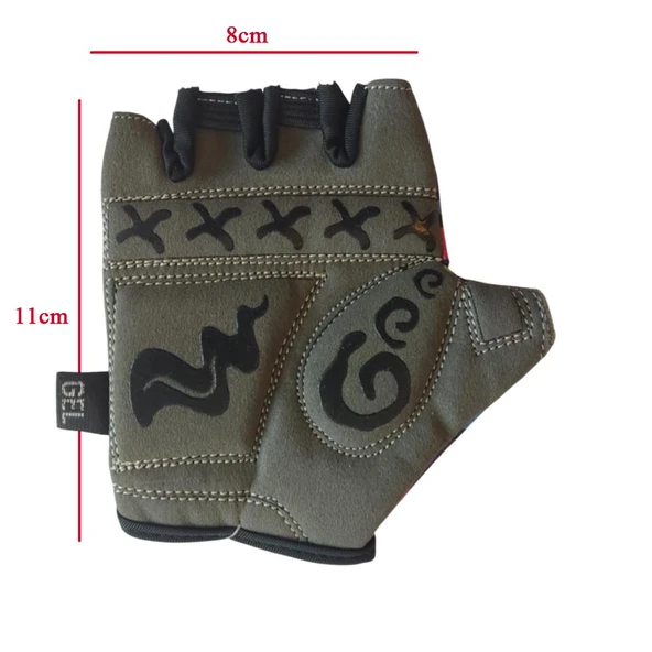 Raptor Çocuk Eldiveni Kısa Parmak Çocuk Bisiklet Eldiveni Silikon Jelli Take it Easy Desenli M Beden - Resim 2