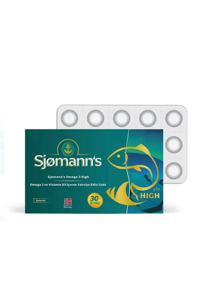 Sjomann’s Omega 3 ve Vitamin D3 İçeren Takviye Edici Gıda 30 Adet Çiğnenebilir Jel Form