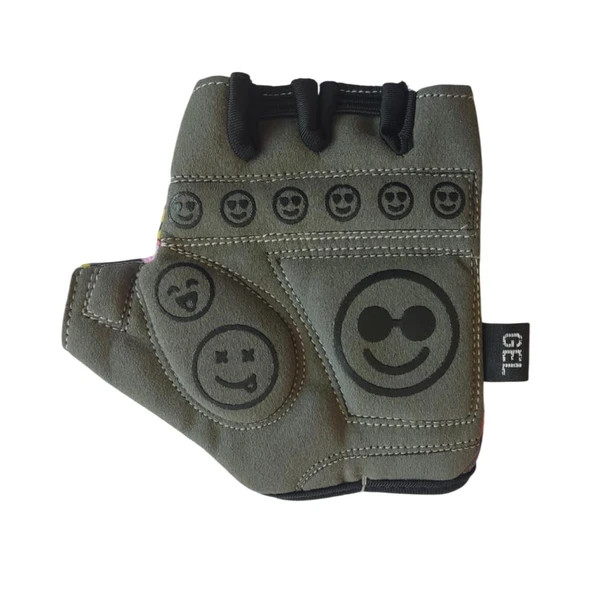 Raptor Çocuk Eldiveni Kısa Parmak Çocuk Bisiklet Eldiveni Silikon Jelli Canavar Desenli M Beden - Resim 5