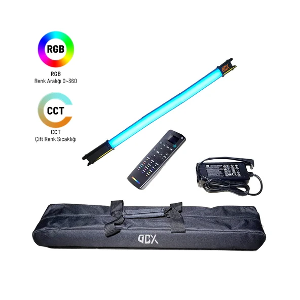 Gdx TB-60 RGB 30W Youtube Canlı Yayın Arka Plan Renkli Dolgu Işığı Led Tüp Işık (Uzunluk: 60 cm) - Resim 3