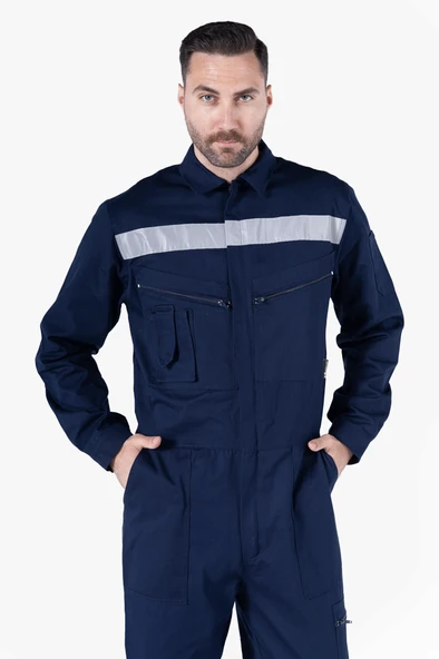 Reflektörlü Cepli Pamuklu Tulum - 5